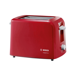 Grille pain Toaster Bosch TAT3A014 rouge avec puissance de 890W et accessoires de réchauffage