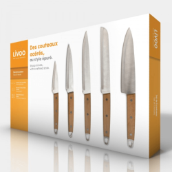 Livoo Ensemble de 5 couteaux pour couper le pain viande etc