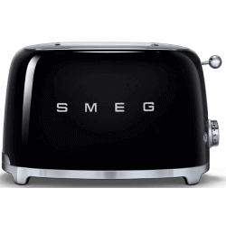 Grille pain Smeg TSF01BLEU 2 fentes noir 950W année 50 avec éjection et centrage automatique des tranches pour plus de facilité