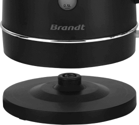 Bouilloire électrique Brandt BO1702B noir avec capacité de 1,7 Litres 2200W avec socle pivotant pour prise en main facile