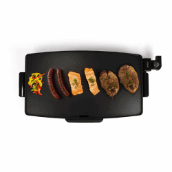Livoo Plancha électrique Grill XXL DOC215 avec puissance de 2400W cuisez vos viandes et légumes en même temps