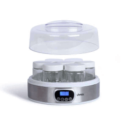 Livoo DOP216 yaourtière digitale 7 pots programmable 14 heures puissance de 18W affichage digital et 60 étiquettes